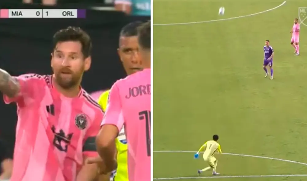 Lionel Messi reclamó que Pedro Gallese tocó el balón con las manos tras pase de su compañero. Foto: composición de LR/captura de MLS