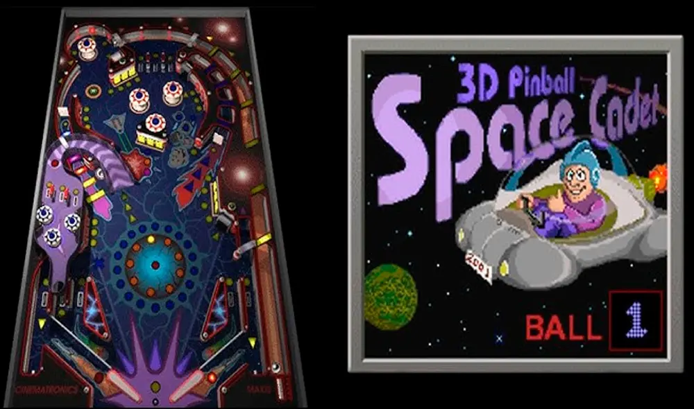 Así lucía la interfaz de 3D Pinball: Space Cadet