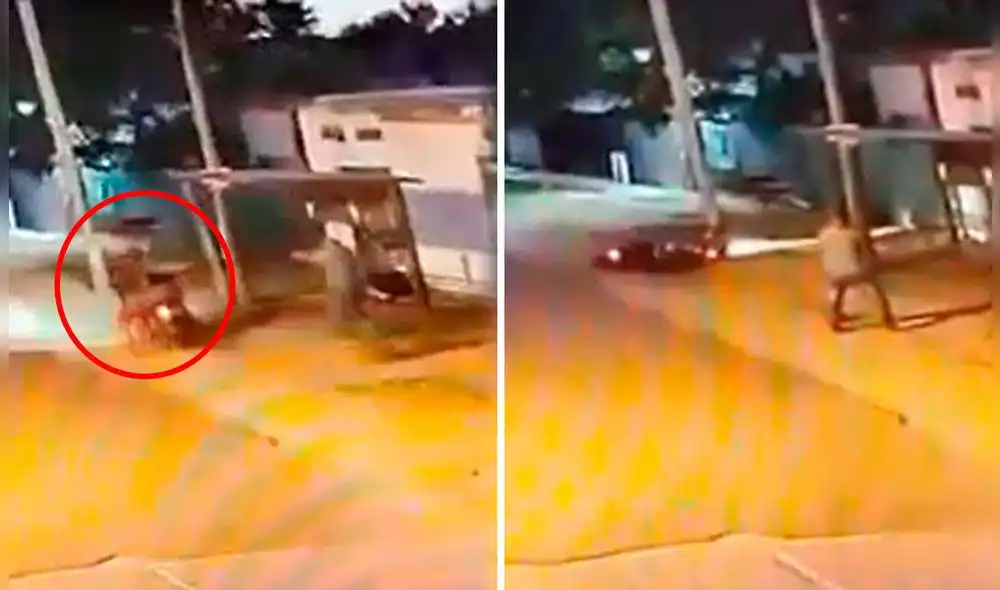 La escena quedó registrada por una cámara de seguridad y muestra con claridad cómo se desencadenó el intento de asalto. Foto: Composición LR/TN.