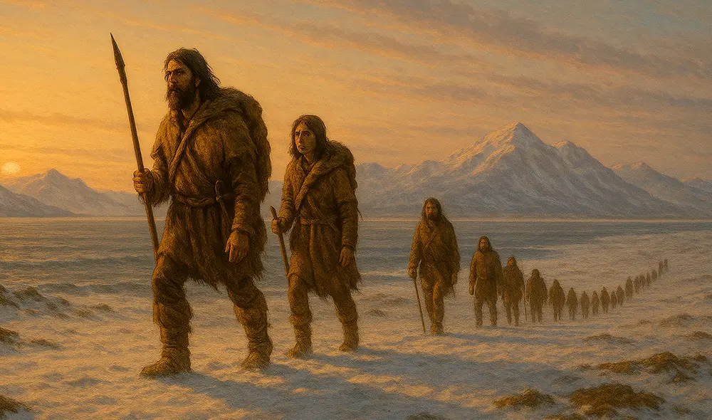 Un estudio demostró que los primeros asiáticos viajaron más de 20.000 km desde el norte de Asia hasta Sudamérica. Foto: ChatGPT IA Un estudio demostró que los primeros asiáticos viajaron más de 20.000 km desde el norte de Asia hasta Sudamérica. Foto: ChatGPT IA