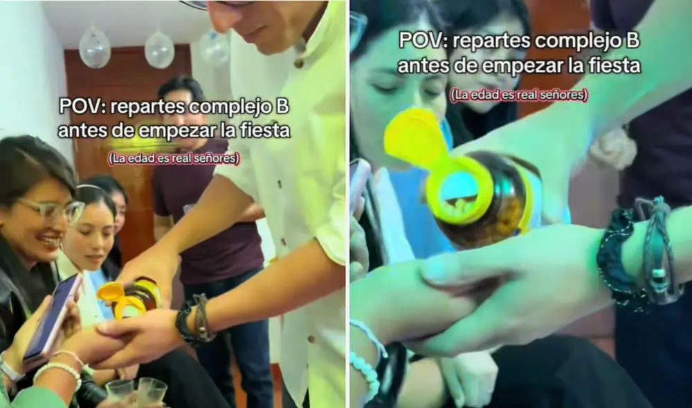 El joven no dudó en repartir a cada uno de sus invitados complejo B. Foto: composición LR/TikTok El joven no dudó en repartir a cada uno de sus invitados complejo B. Foto: composición LR/TikTok