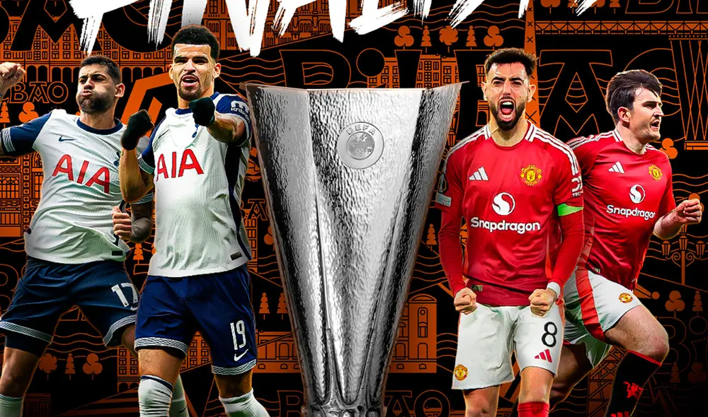 Manchester United y Tottenham definirán al primer título europeo de la temporada 2024-25. Foto: Europa League