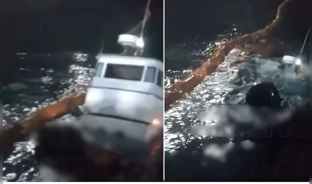 Embarcación se hunde en bahía del Callao. Foto: Composición LR/Captura de pantalla de Facebook Embarcación se hunde en bahía del Callao. Foto: Composición LR/Captura de pantalla de Facebook