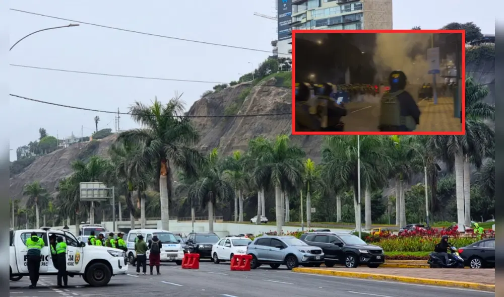 Congestión vehicular en Costa Verde tras desalojo. Foto: Silvana Quiñonez/ La República/ Difusión