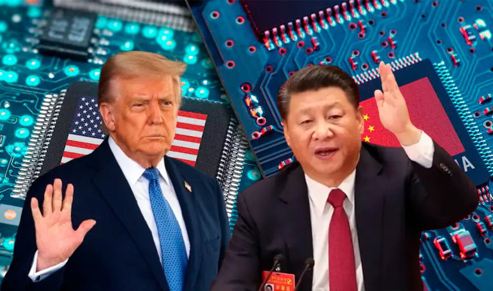 Estados unidos impone nuevas medidas contra los chips Ascend de Huawei, usados para la inteligencia artificial. Foto: Composición LR