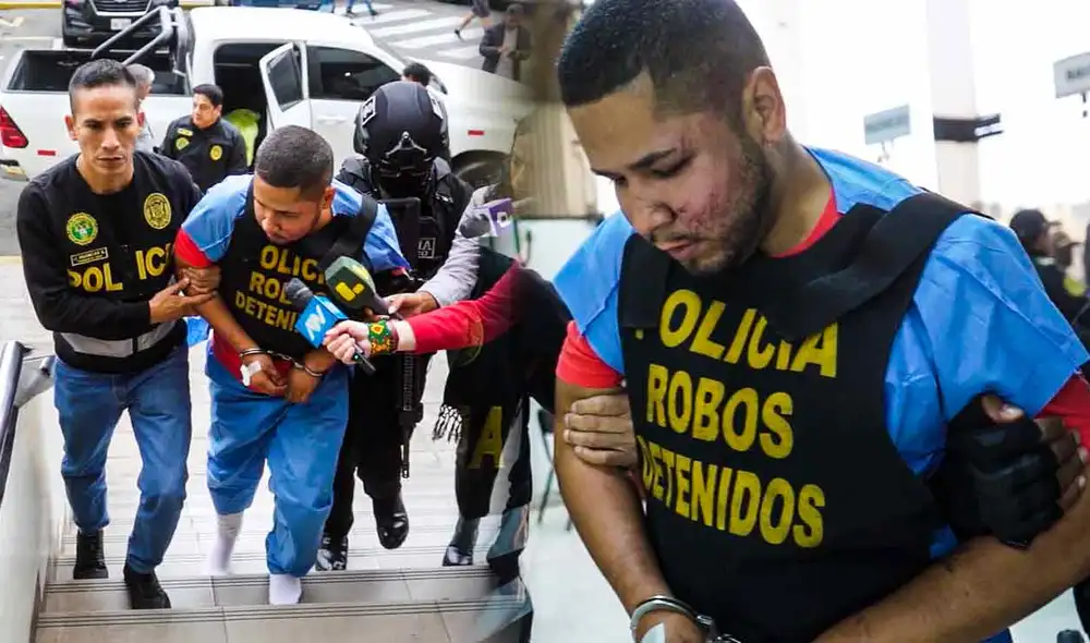 El sujeto detenido fue llevado a la sede de la Dirección de Investigación Criminal (Dirincri) tras el fuerte enfrentamiento entre la PNP y delincuentes en la Vía Expresa. Foto: composición LR/Silvana Quiñonez/LR
