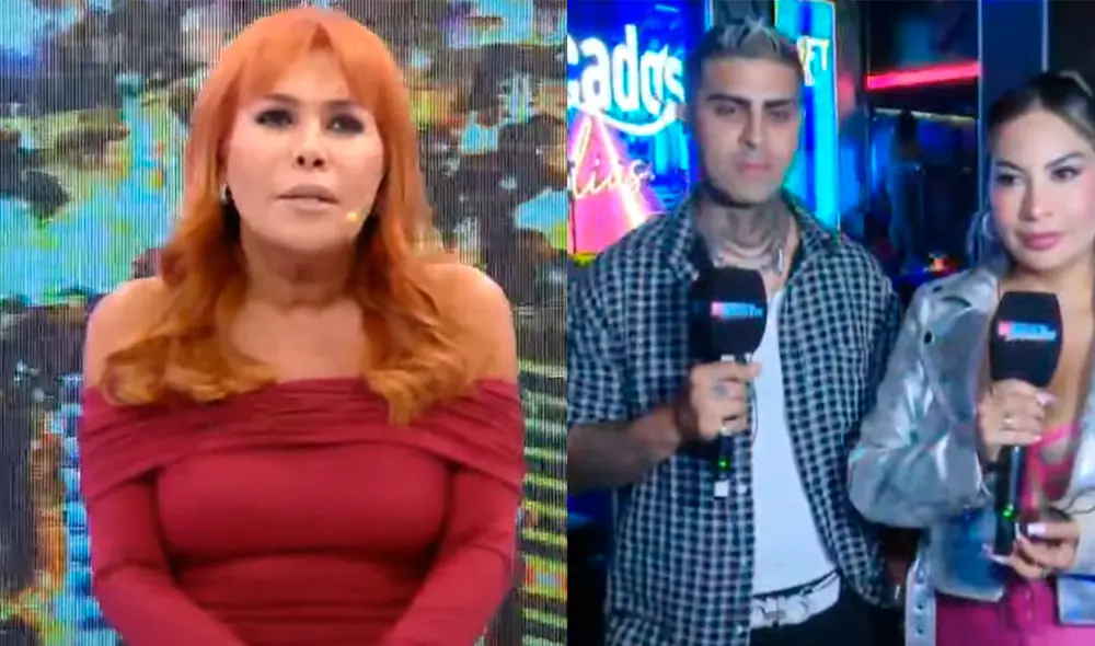 Magaly Medina destroza a Pamela López y su pareja en vivo: "¿Ese es tu adorno o tu chambelán?". Foto: Composición LR/captura/ATV