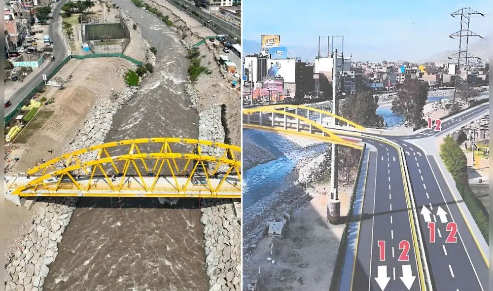 Así luciría la nueva autopista que conectaría vital puente entre dos distritos de Lima Metropolitana. Foto: Composición LR/CDN/Andina