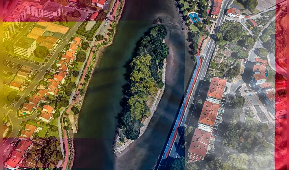 La isla de los Faisanes, también conocida como Isla de la Conferencia, es un pequeño islote fluvial situado en el río Bidasoa. Foto: Composición LR/Vecteezy/Traveler. La isla de los Faisanes, también conocida como Isla de la Conferencia, es un pequeño islote fluvial situado en el río Bidasoa. Foto: Composición LR/Vecteezy/Traveler.