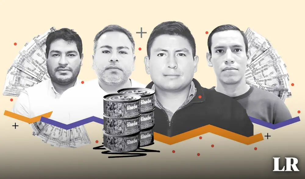 De izquierda a derecha, los encarcelados: Bret Matos Lope, José Floriano Miranda, Jean Chuquibala Checán y Ángel Apagueño Arévalo. Composición LR / Brian Tejeda