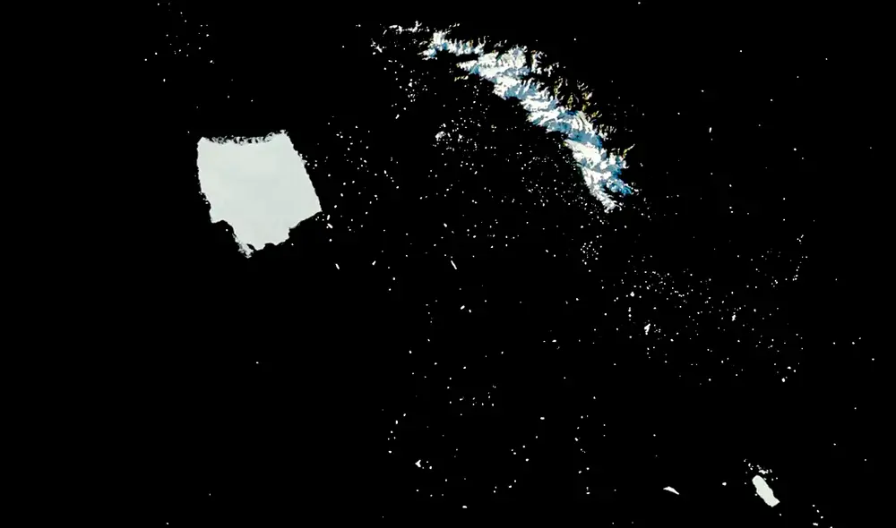 El MODIS del satélite Aqua de la NASA capturó esta imagen del iceberg, llamado A23. Foto: NASA.