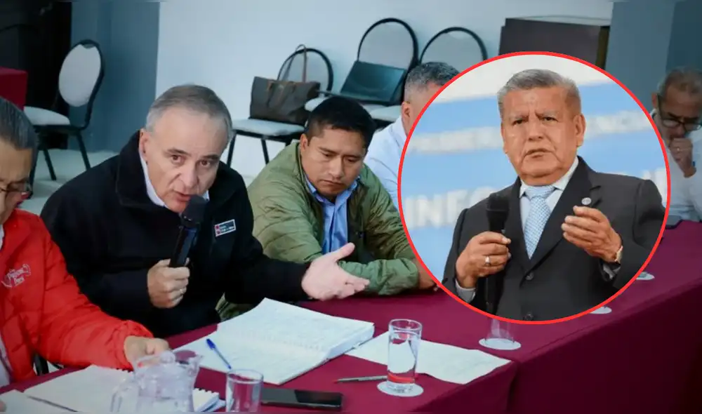 Jorge Montero, titular del Minem, llamó al gobernador César Acuña durante reunión en Pataz, La Libertad. | Composición LR.