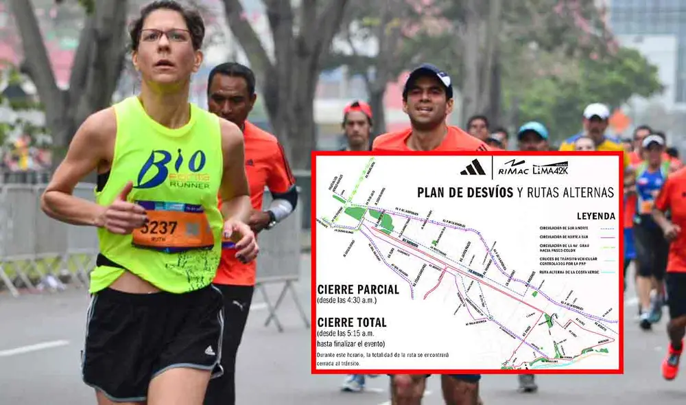 Los participantes de la Maratón 42K Lima empezaron a correr desde la av. Diagonal y la av. Larco. Foto: composición LR/Andina/difusión