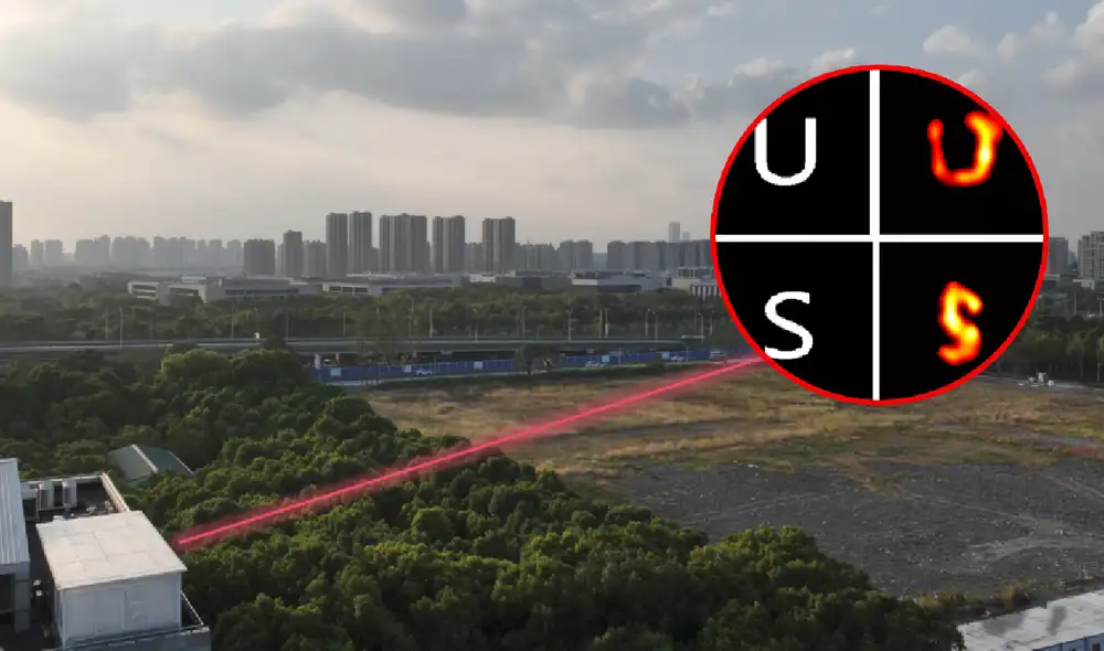 Investigadores de China desarrollan un sistema láser que identifica caracteres de 3 mm a 1.36 km. Foto: composición LR/Pyhsics