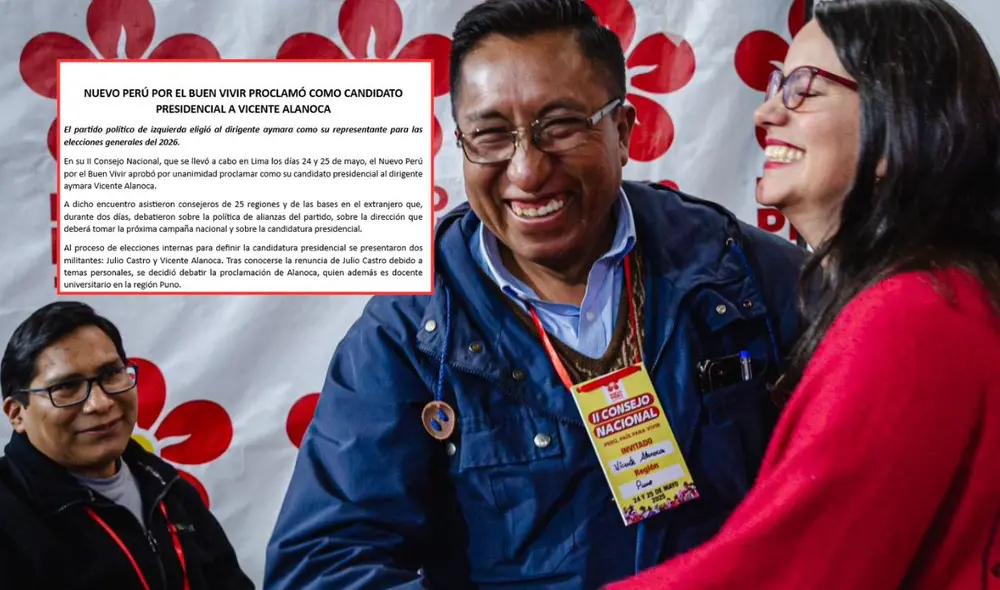 Verónika Mendoza desistió de la candidatura presidencial para darle paso a Vicente Alanoca | Composición: LR. Verónika Mendoza desistió de la candidatura presidencial para darle paso a Vicente Alanoca | Composición: LR.