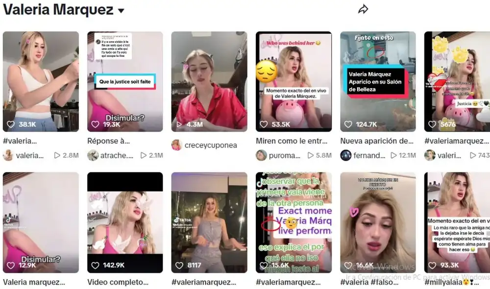 Causa confusión en TikTok cuenta que emite clips de Valeria Márquez. Causa confusión en TikTok cuenta que emite clips de Valeria Márquez.