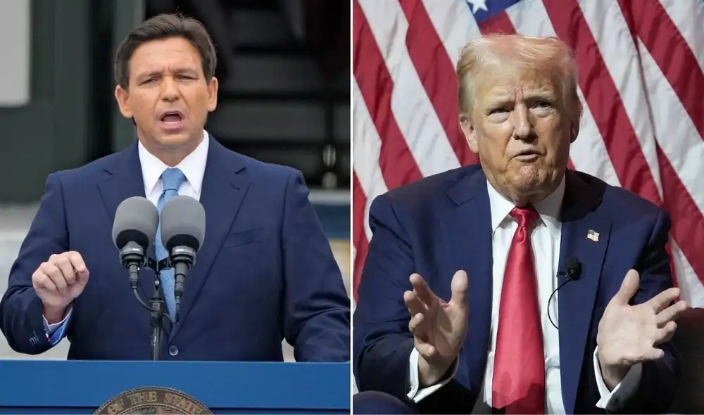 DeSantis afirma que Florida no dependerá de Trump y afianza su propio modelo estatal. DeSantis afirma que Florida no dependerá de Trump y afianza su propio modelo estatal.