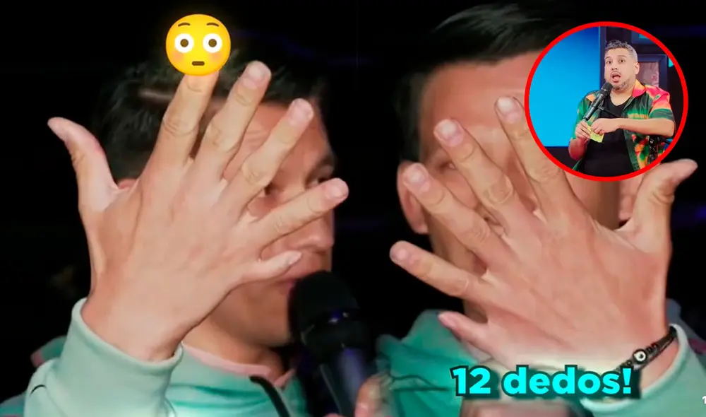El peruano sorprendió a los asistentes de Hablando Huevadas al mostrar sus manos con 6 dedos en cada una. Foto: composición LR/ TikTok/ @hablandohuevadas.pe El peruano sorprendió a los asistentes de Hablando Huevadas al mostrar sus manos con 6 dedos en cada una. Foto: composición LR/ TikTok/ @hablandohuevadas.pe