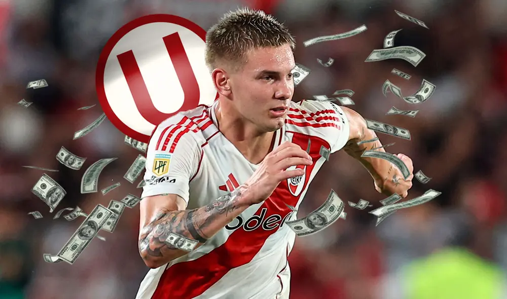 Franco Mastantuono es considerado una de las joyas de River Plate y del fútbol argentino. Foto: composición GLR/AFP