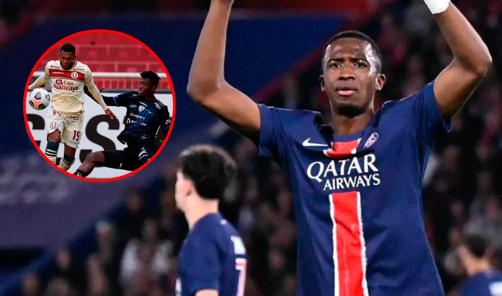 Willian Pacho tiene solo 23 años y juega su primera temporada con el PSG. Foto: composición de LR/AFP