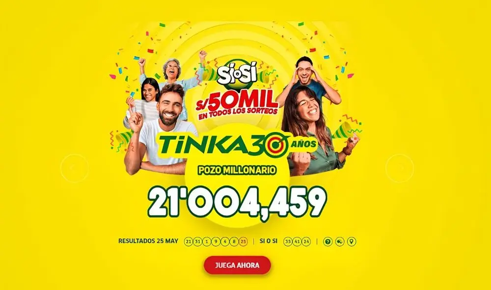 Resultados de la Tinka de este miércoles 28 de mayo. Foto: Web de La Tinka Resultados de la Tinka de este miércoles 28 de mayo. Foto: Web de La Tinka