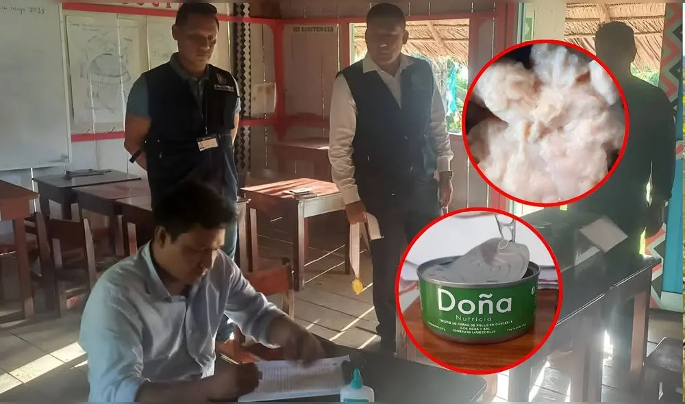 Las autoridades se apersonaron al colegio loretano tras reporte de enlatados contaminados. Foto: Composición LR/Yazmín Araujo