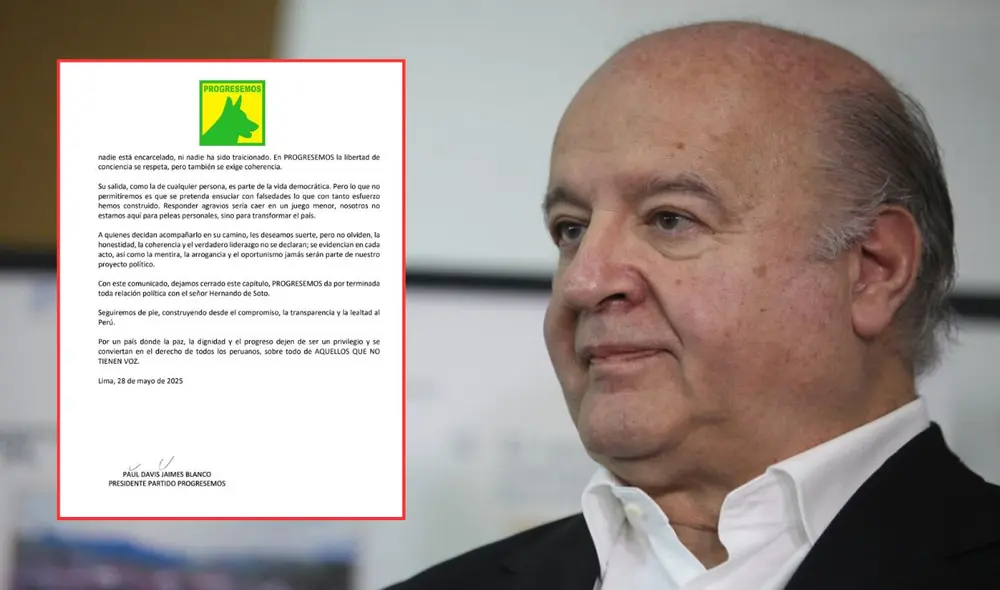 Hernando de Soto renunció al partido político Progresemos y a su posibilida de ser candidato presidencial | Composición: LR. Hernando de Soto renunció al partido político Progresemos y a su posibilida de ser candidato presidencial | Composición: LR.