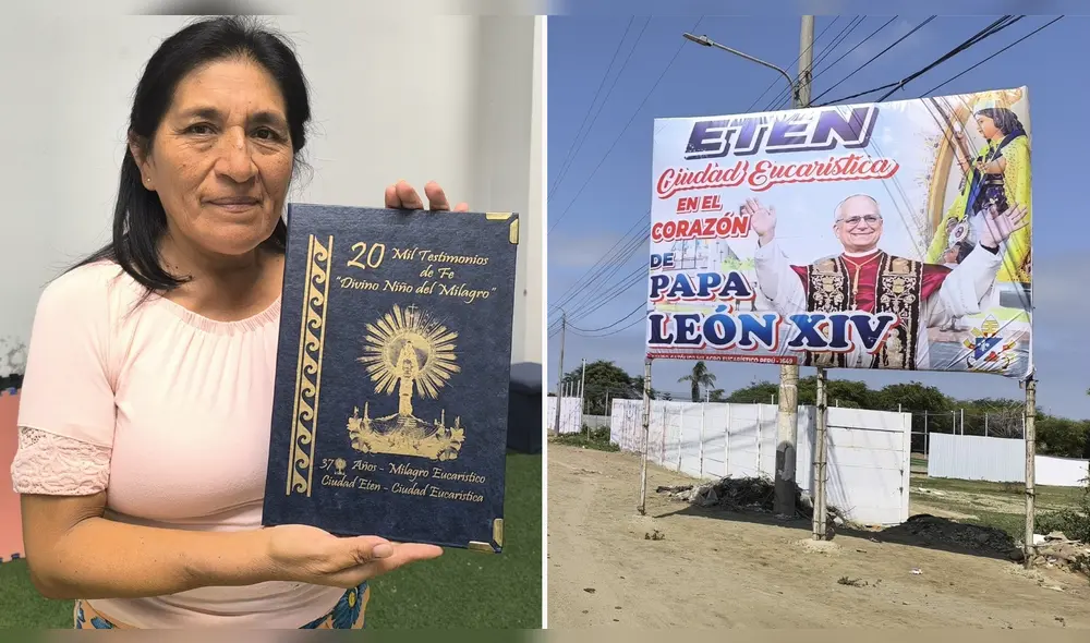 Etenanos cuentan los milagros que les concedió el Divino Niño y esperan que Eten sea declarada Ciudad Eucarística. Foto: Composición LR/Emmanuel Moreno, La República Etenanos cuentan los milagros que les concedió el Divino Niño y esperan que Eten sea declarada Ciudad Eucarística. Foto: Composición LR/Emmanuel Moreno, La República