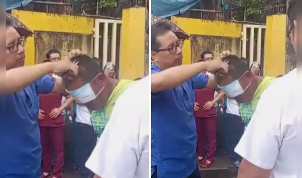 Iquitos: ciudadanos amarran poste y cortan cabello a presunto ladrón. Foto: difusión Iquitos: ciudadanos amarran poste y cortan cabello a presunto ladrón. Foto: difusión
