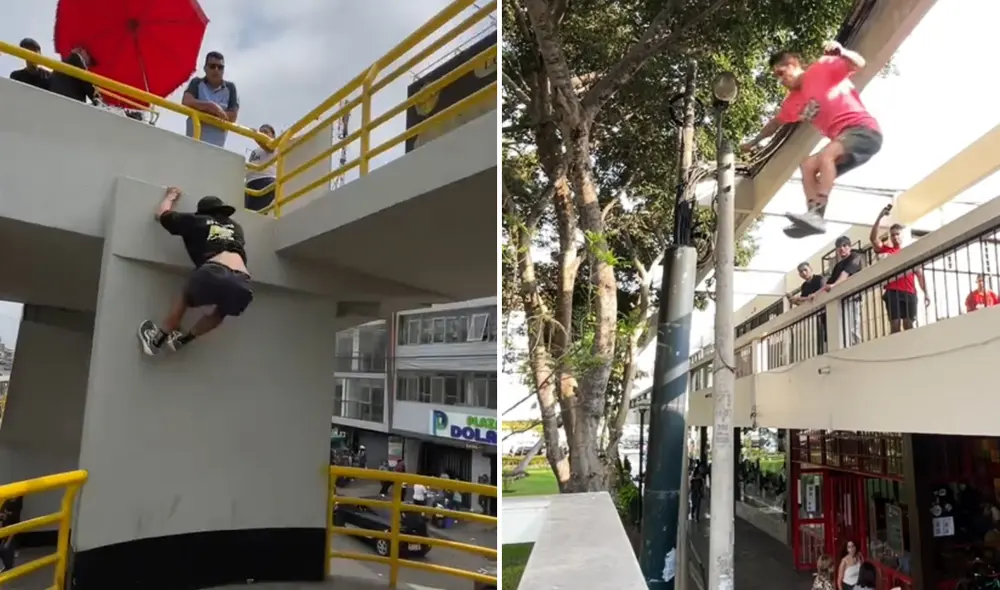 “Viva el parkour”, reaccionaron usuarios en redes sociales. Foto: composición LR/ TikTok “Viva el parkour”, reaccionaron usuarios en redes sociales. Foto: composición LR/ TikTok