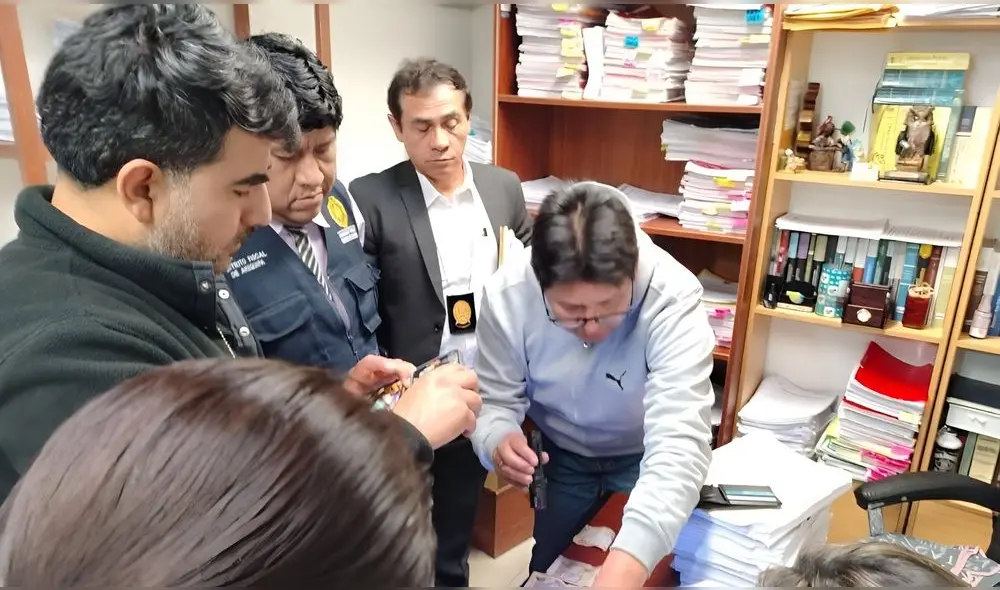 Intervención tras caso de soborno de fiscal en Arequipa. Foto: difusión