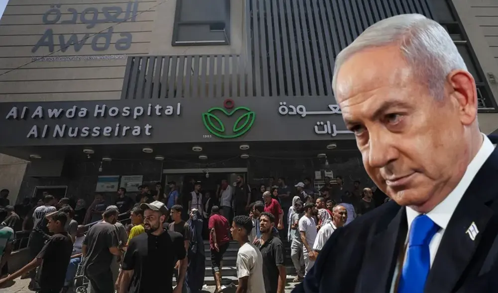 Hospital Al Awda acusa a Israel de evacuar por la fuerza a pacientes y personal médico en la Franja de Gaza. Foto: composición LR Hospital Al Awda acusa a Israel de evacuar por la fuerza a pacientes y personal médico en la Franja de Gaza. Foto: composición LR