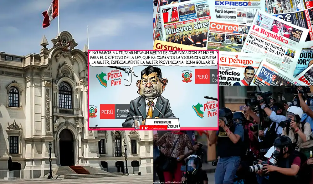 Carlincatura hace crítica a la ley de control de contenido en medios. Foto: composición LR Carlincatura hace crítica a la ley de control de contenido en medios. Foto: composición LR