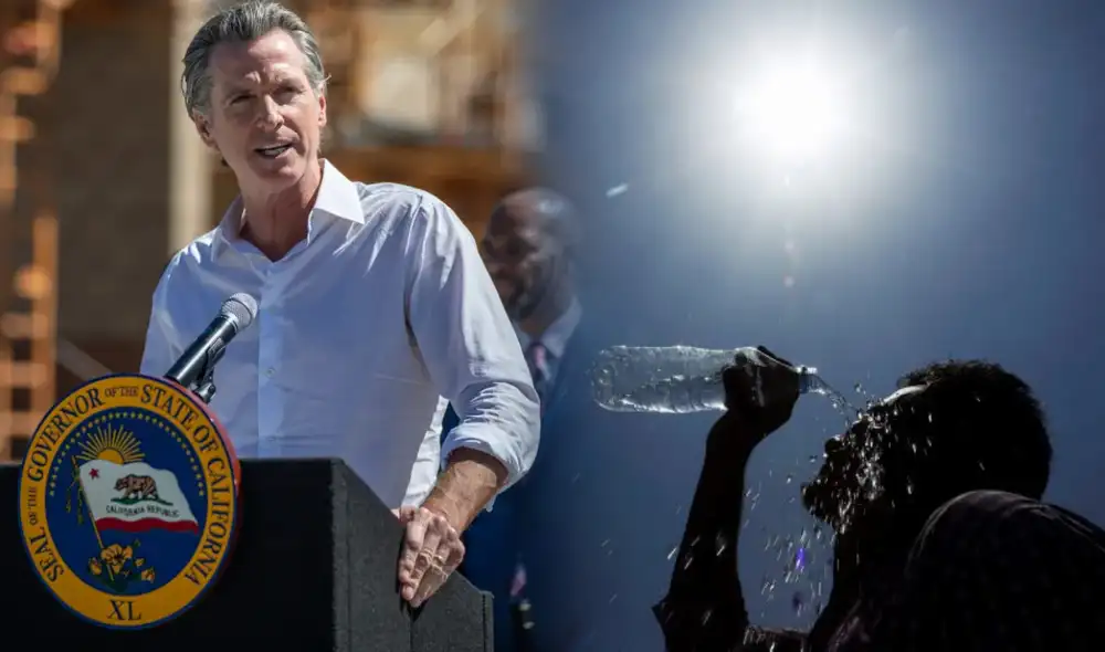 Gavin Newsom presenta CalHeatScore, una herramienta que pronostica y clasifica el impacto del calor en California. Gavin Newsom presenta CalHeatScore, una herramienta que pronostica y clasifica el impacto del calor en California.
