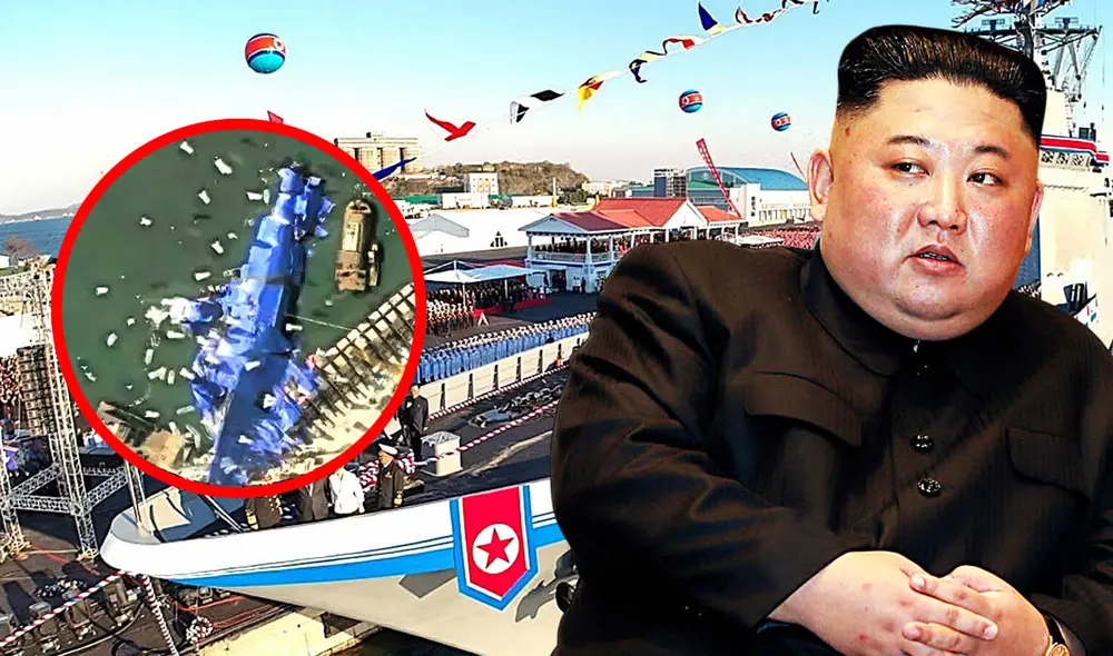 Más de 12 objetos blancos se desplegaron cerca del destructor norcoreano desde el 23 de mayo. Foto: Composición LR.