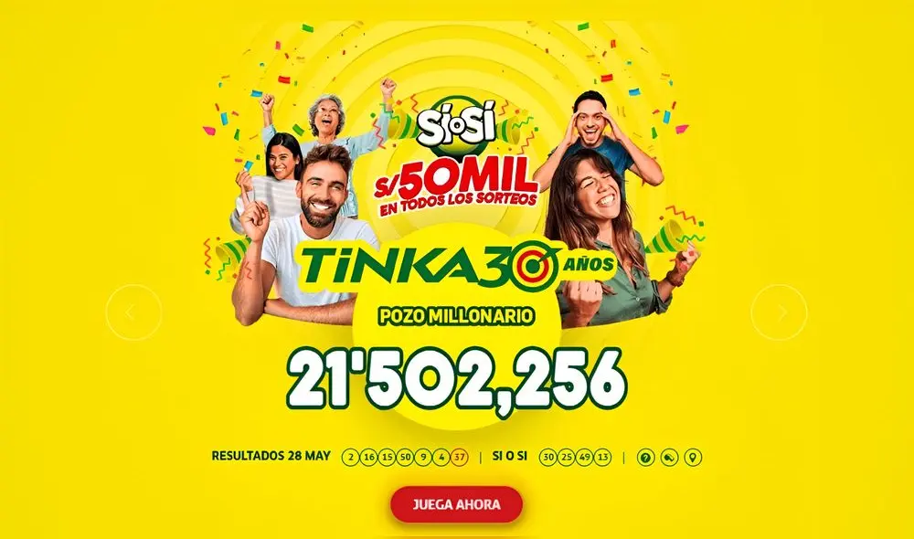 Conoce los resultados de la Tinka de este domingo 1 de junio. Foto: Web de La Tinka