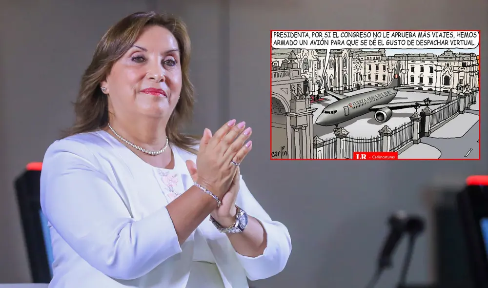 Carlincatura de hoy, lunes 2 de junio, sobre los viajes de Dina Boluarte al extranjero. Foto: Composición/LR Carlincatura de hoy, lunes 2 de junio, sobre los viajes de Dina Boluarte al extranjero. Foto: Composición/LR