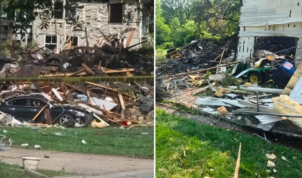 La explosión en Kansas City quedó registrado por una cámara de seguridad Ring.