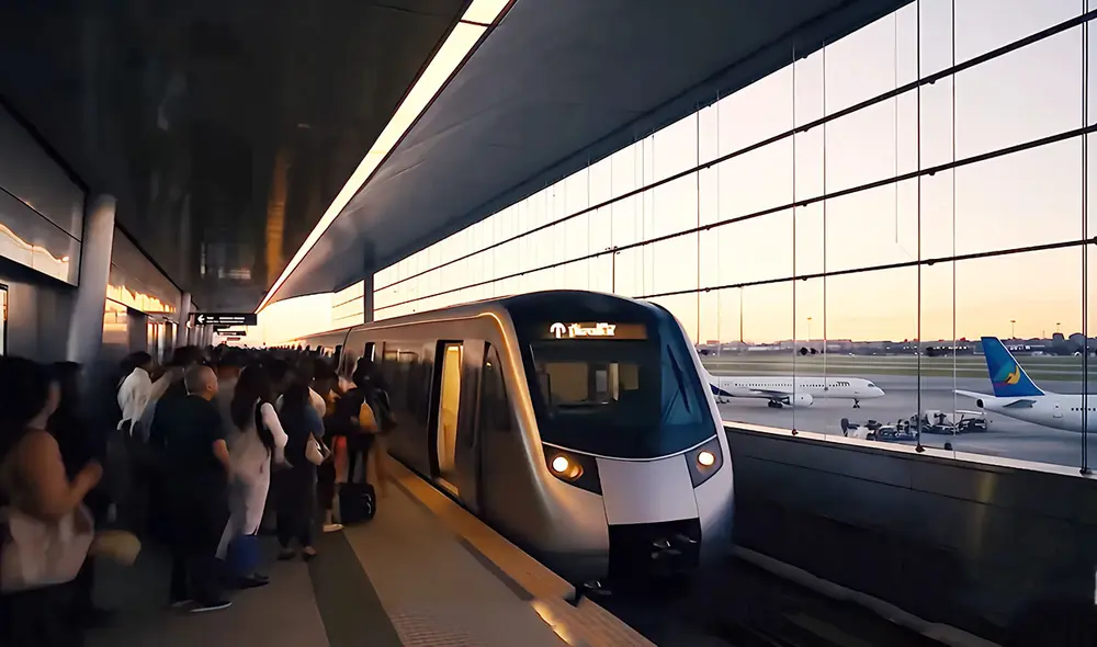 Chile impulsa su conectividad con la nueva Línea A del Metro de Santiago, que unirá la capital con el Aeropuerto Arturo Merino Benítez en solo 7 minutos para 2032. Foto: captura @GabrielBoric/X