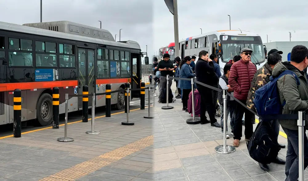 Las largas colas formadas en el nuevo Aeropuerto Internacional Jorge Chávez han generado molestias entre los pasajeros. Foto: Composición LR