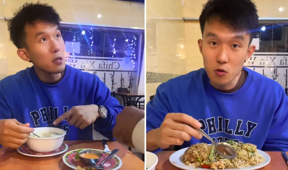 El joven extranjero quedó sorprendido por el ají en la sopa wantan, algo que no se ve en China. Foto: composición LR/TikTok/@chinopokemon