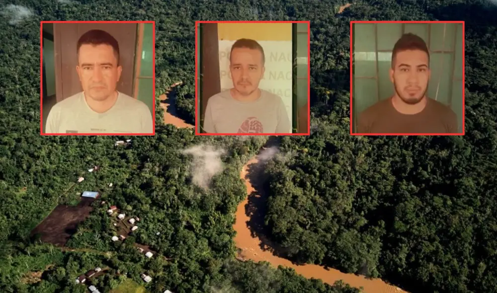 Narcos colombianos fueron capturados en la selva peruana durante un operativo por la PNP y la Fiscalía Antidrogas. Foto: Composición LR/ Andina/ YouTube de Cuarto Poder