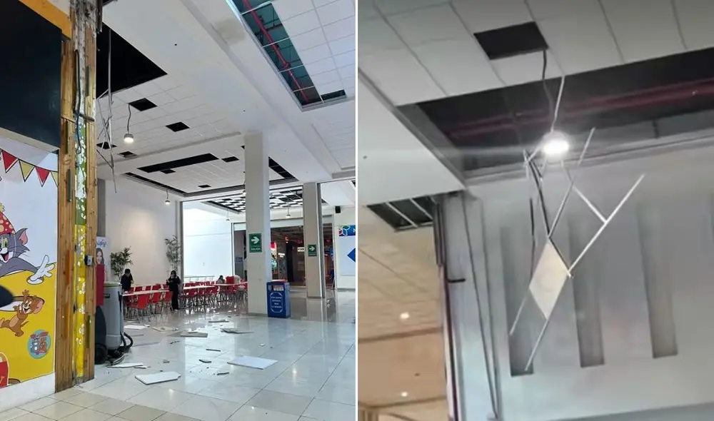 Incidente en Plaza Norte tras caída de techo en el patio de comidas causa Incidente en Plaza Norte tras caída de techo en el patio de comidas causa