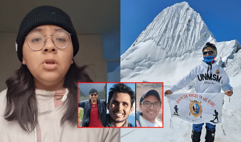 Los tres jóvenes estudiantes del CEAM desparecieron el pasado 29 de mayo, tras una expedición al nevado Artesonraju, en Áncash. Foto: composición LR/TikTok/@shanieesperanza/Instagram/efpreal.unmsm