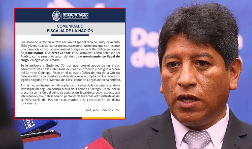 Defensor del pueblo, Josué Gutiérrez, es denunciado ante el Congreso. Foto: Composición/LR