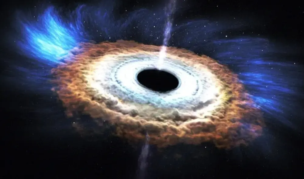 El agujero negro LID-568, ubicado a 1.500 millones de años del Big Bang, asombra por su velocidad de crecimiento. Foto: National Geographic