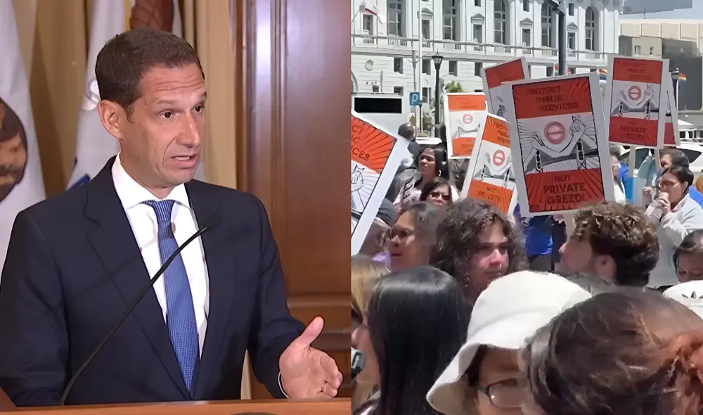 Protestas en San Francisco por presupuesto de US$15.9 mil millones impuesta por el alcalde. Protestas en San Francisco por presupuesto de US$15.9 mil millones impuesta por el alcalde.