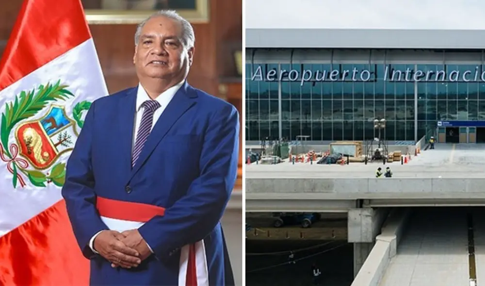 Ministro César Sandoval responderá ante la Comisión de Transportes por fallas en el nuevo aeropuerto. Foto: composición LR