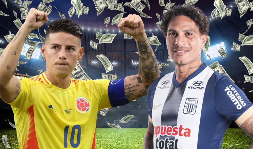 James Rodríguez gana ocho veces más que Paolo Guerrero. Foto: Composición LR