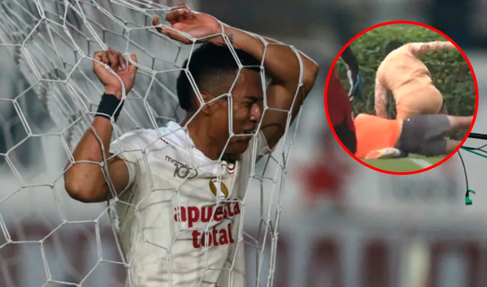 Hugo Ancajima ha jugado 8 partidos con Universitario este año. Foto: composición de LR/captura de Movistar Deportes